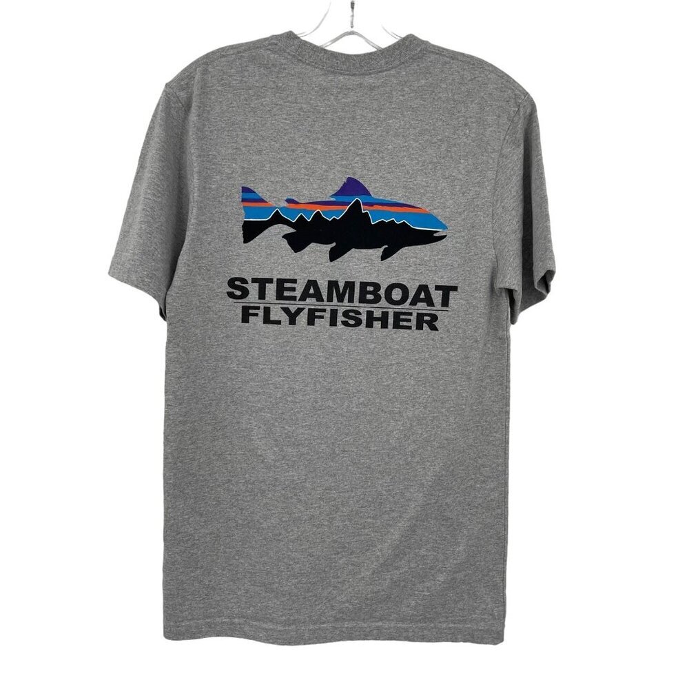 Patagonia Responsibili-tee Fritz Roy‎ Steamboat Flyfisher Short Sleeve Men's S